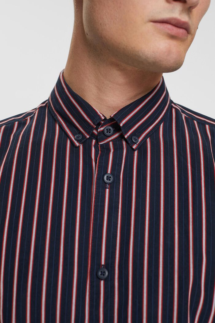 Striped button down shirt, NAVY, detail image number 0