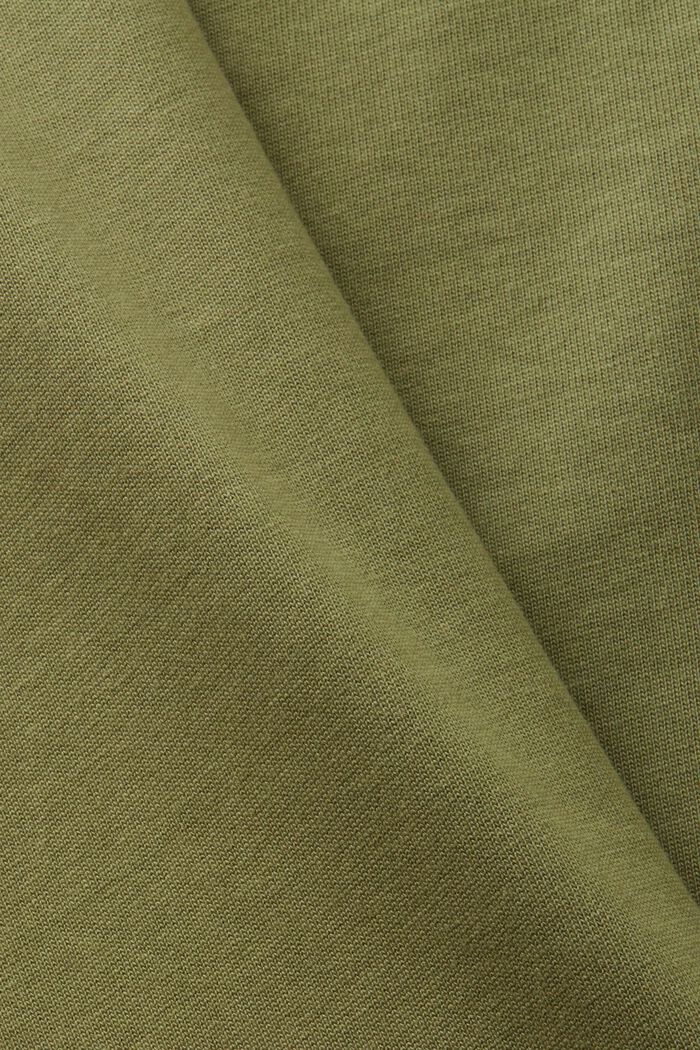 100%純棉厚平織布LOGO標誌T恤, 橄欖綠, detail image number 5