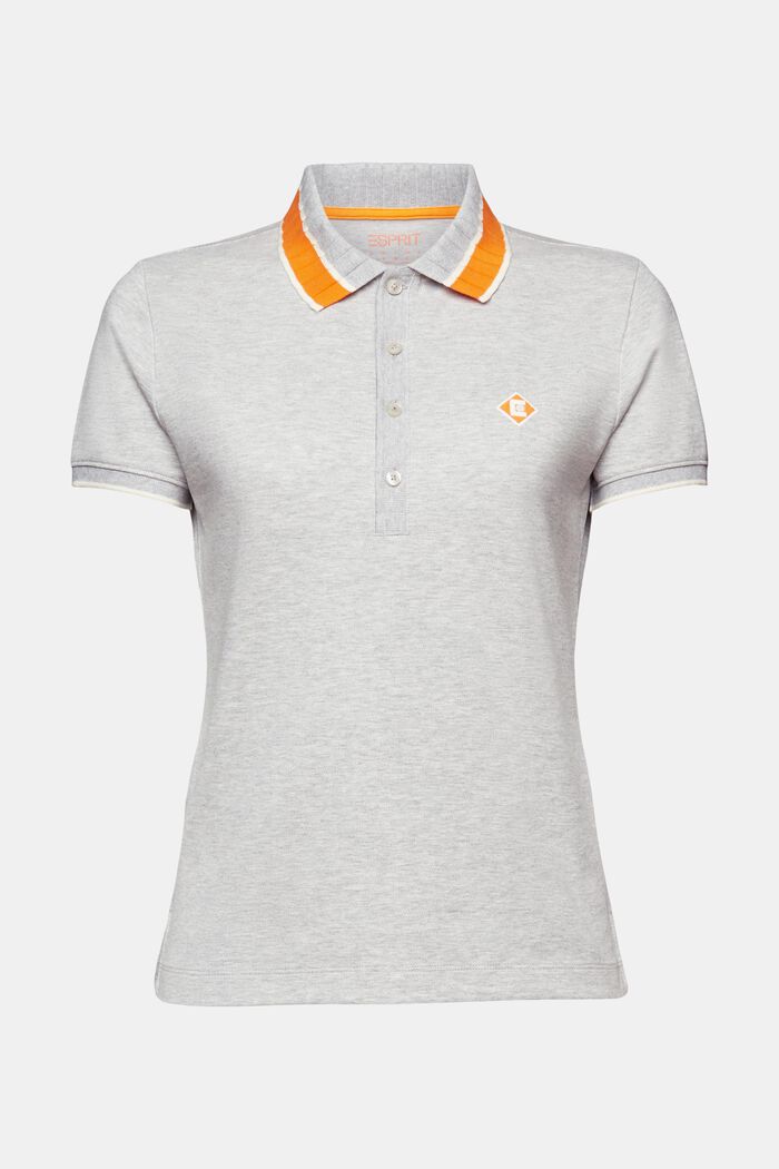 Cotton Short-Sleeve Polo Shirt, LIGHT GREY, detail image number 6