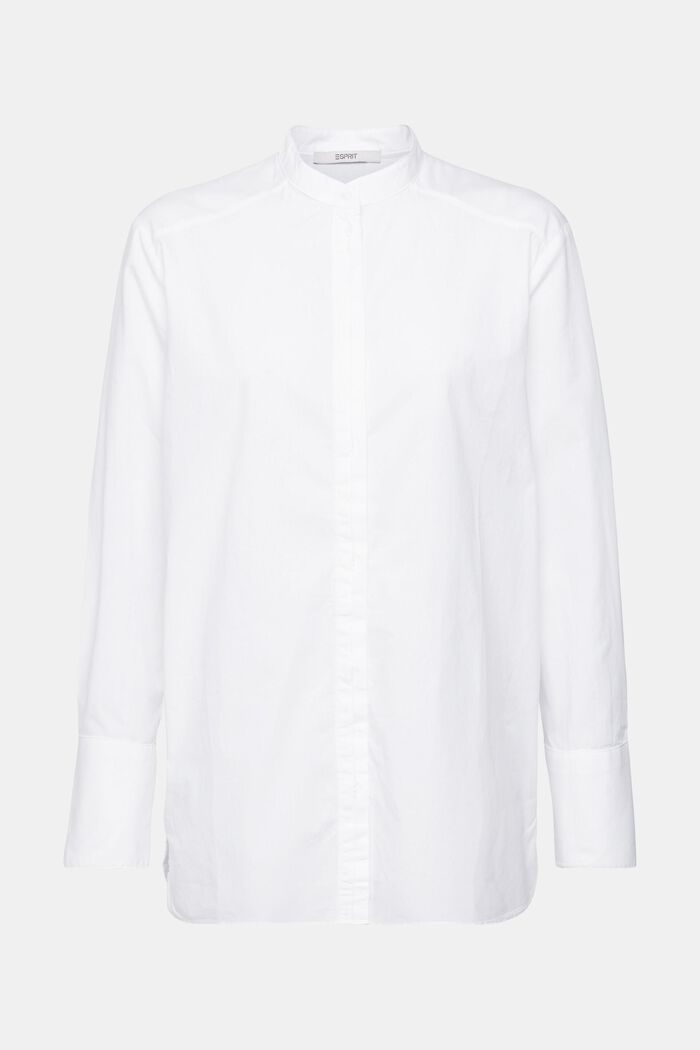 圓領有機棉女裝恤衫, 白色, detail image number 7