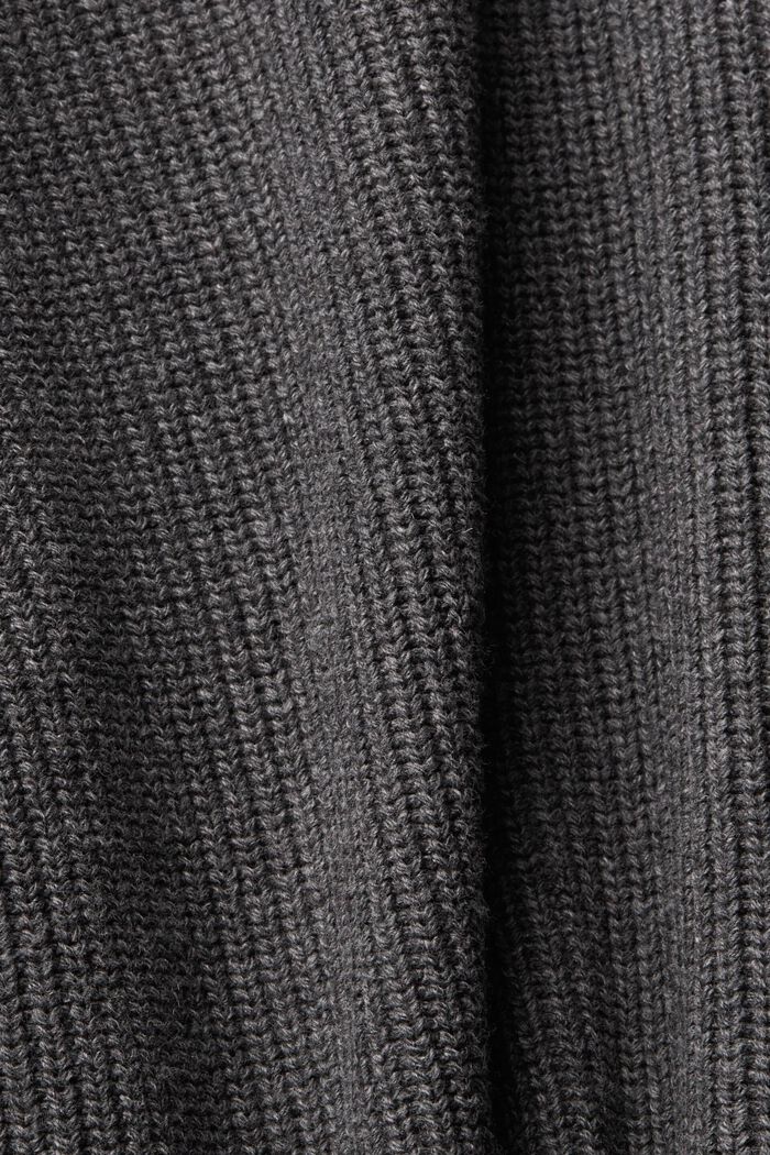 加厚高領套頭毛衣, 深灰色, detail image number 5