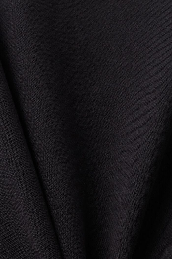 Logo Hooded Cotton Sweatshirt, BLACK, detail image number 4