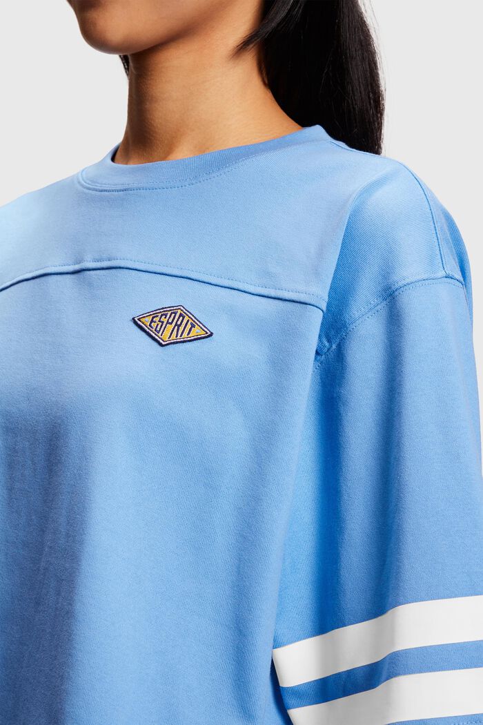 短款Varsity學院風LOGO橄欖球T恤, 淺藍色, detail image number 3