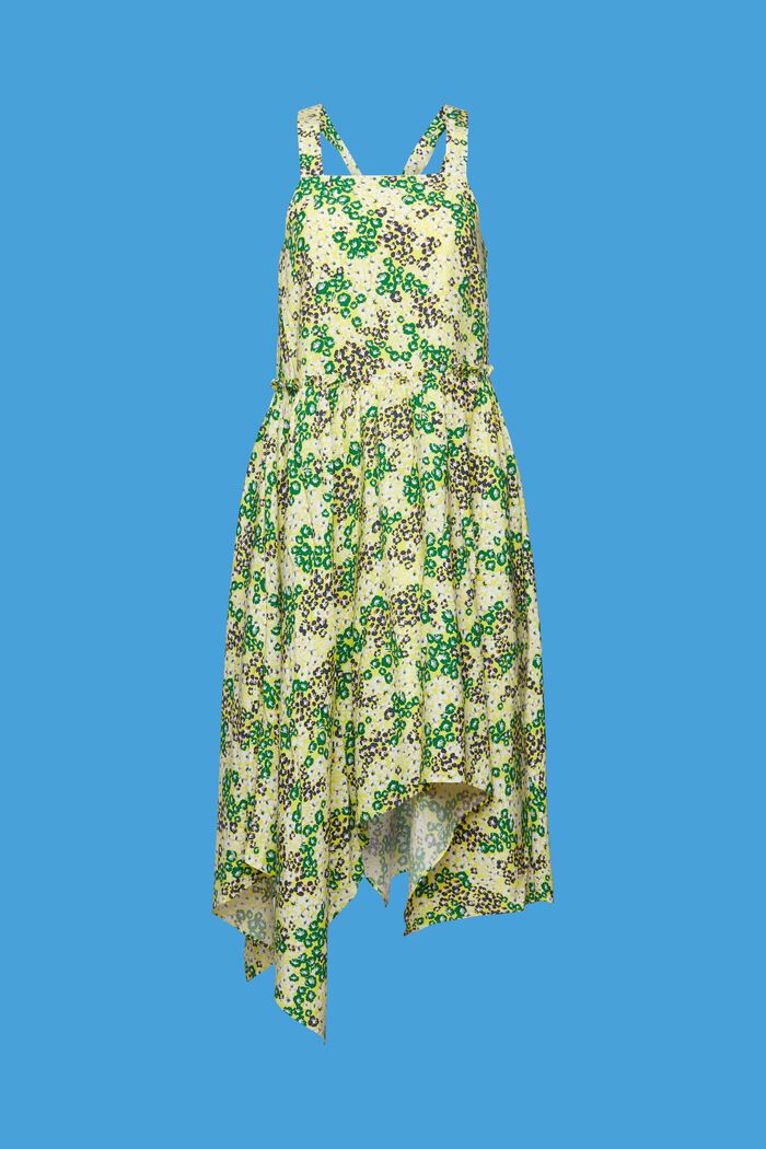 Floral Ruched Midi Dress, YELLOW, detail image number 7