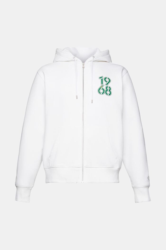 Full-length zip hoodie, WHITE, detail image number 6