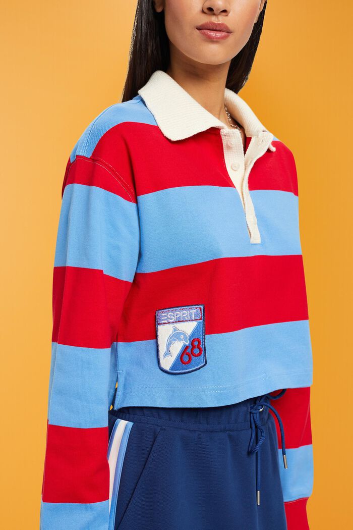 條紋橄欖球POLO衫, 淺藍色, detail image number 2