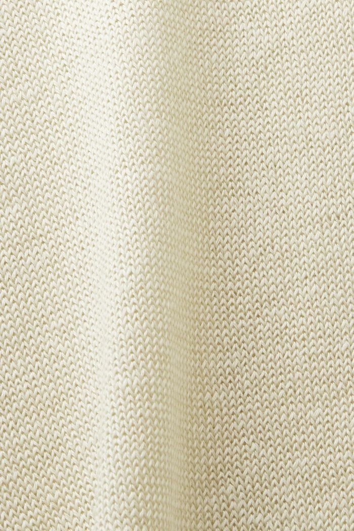 Linen Crewneck Sweater, CREAM BEIGE, detail image number 4