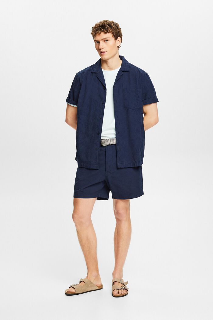 ‌紋理感百慕大短褲, 海軍藍, detail image number 1