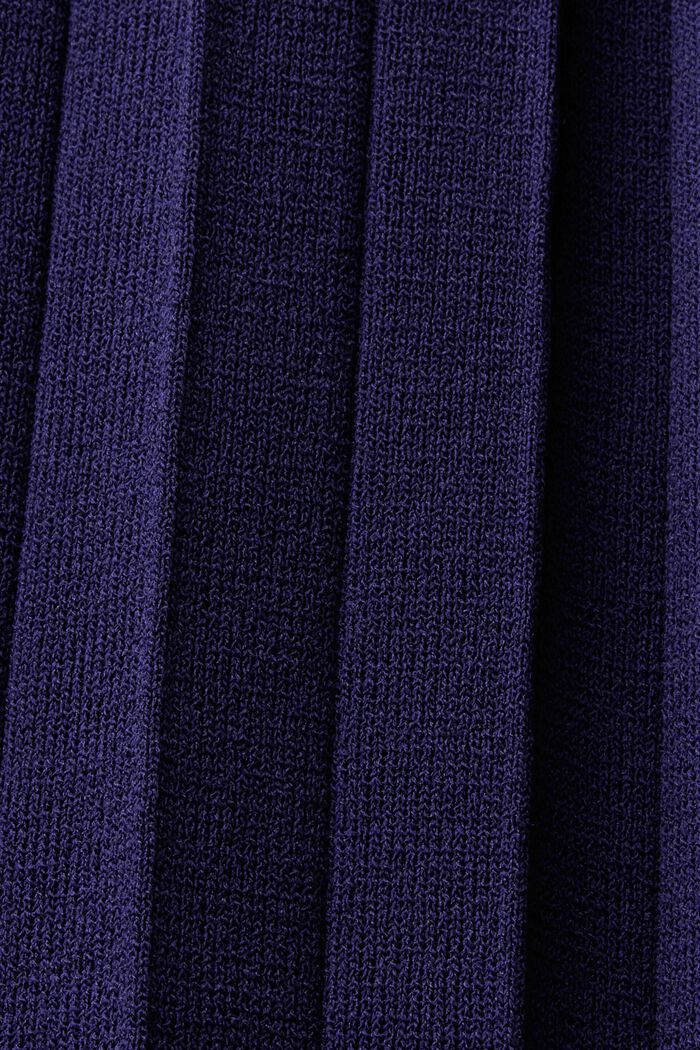 Pleated and sleeveless maxi dress with crewneck, DARK BLUE, detail image number 5