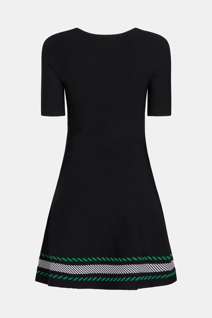Seamless knit mini dress, BLACK, detail image number 4