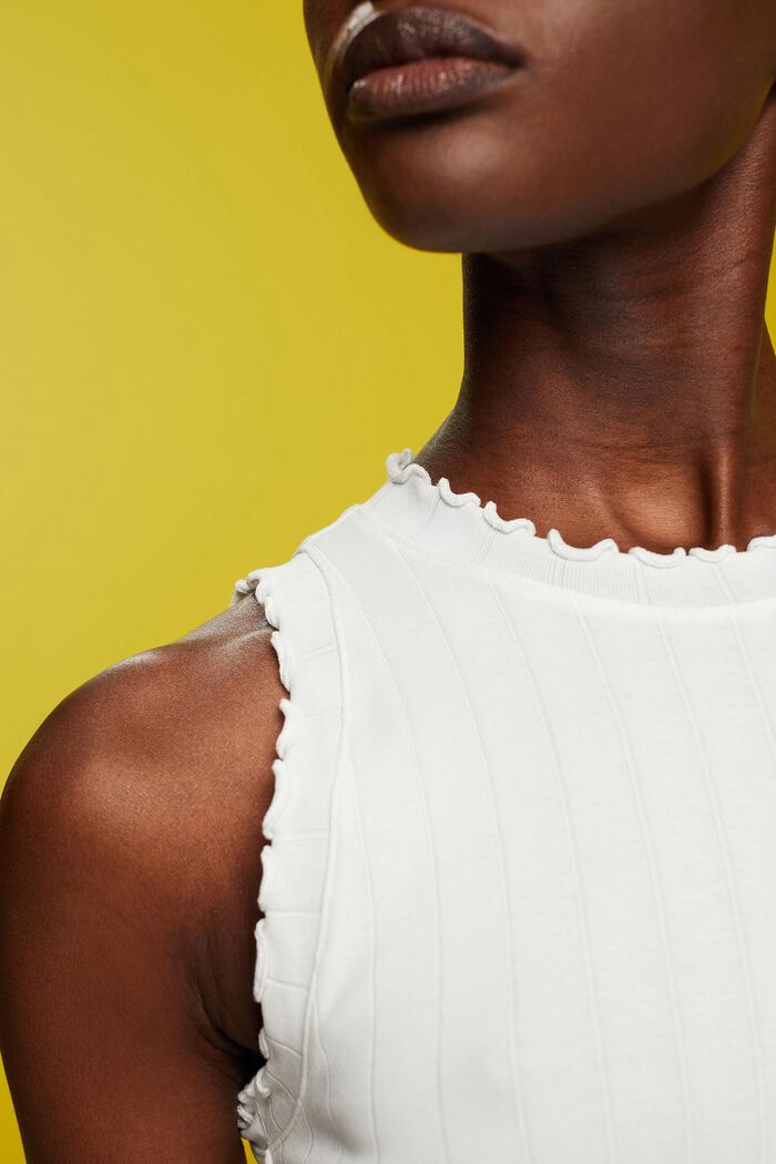 Ribbed sleeveless top, OFF WHITE, detail image number 2