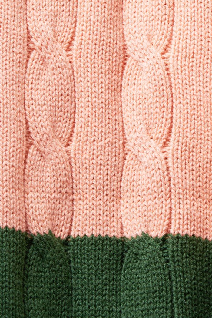 條紋絞花針織套頭衫, 粉紅色, detail image number 7