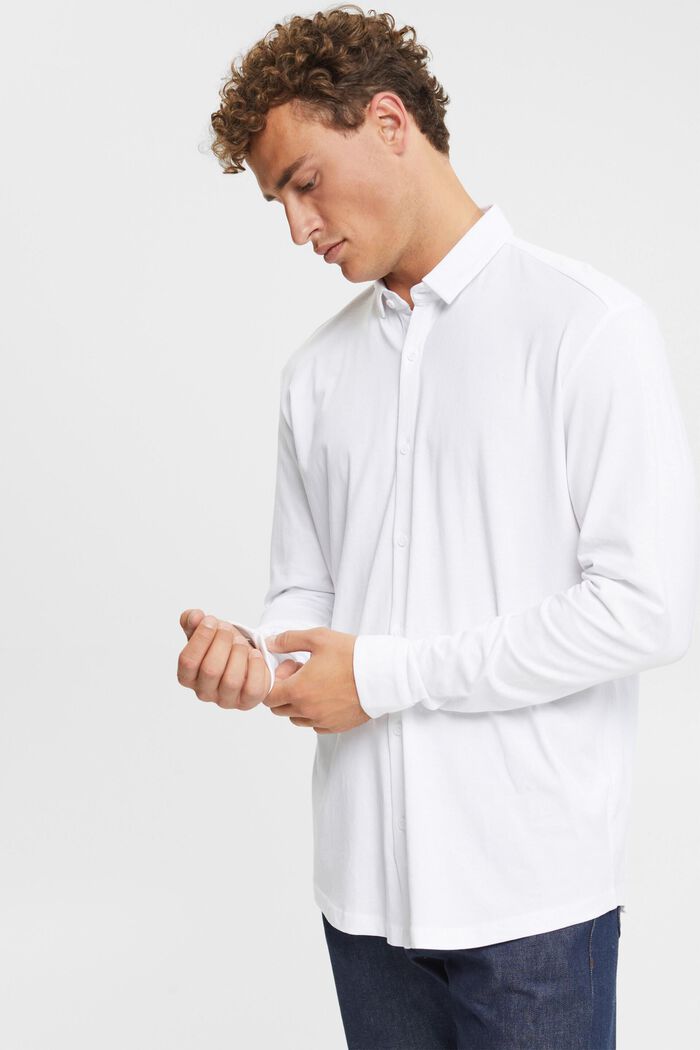 Jersey shirt, 100% cotton, WHITE, detail image number 0
