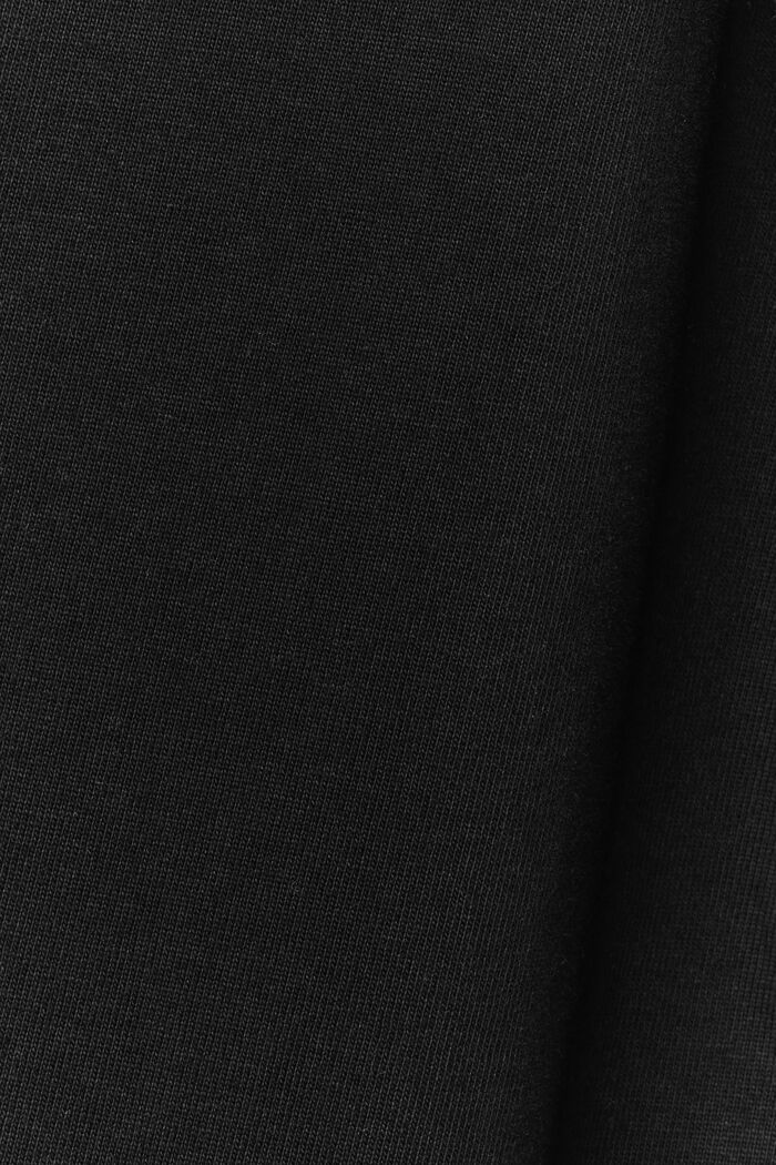 100%純棉厚平織布LOGO標誌T恤, 黑色, detail image number 5