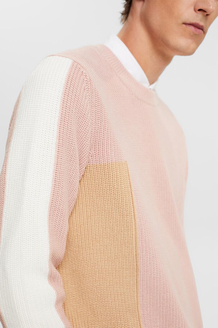 Knitted colour block jumper, NUDE, detail image number 0