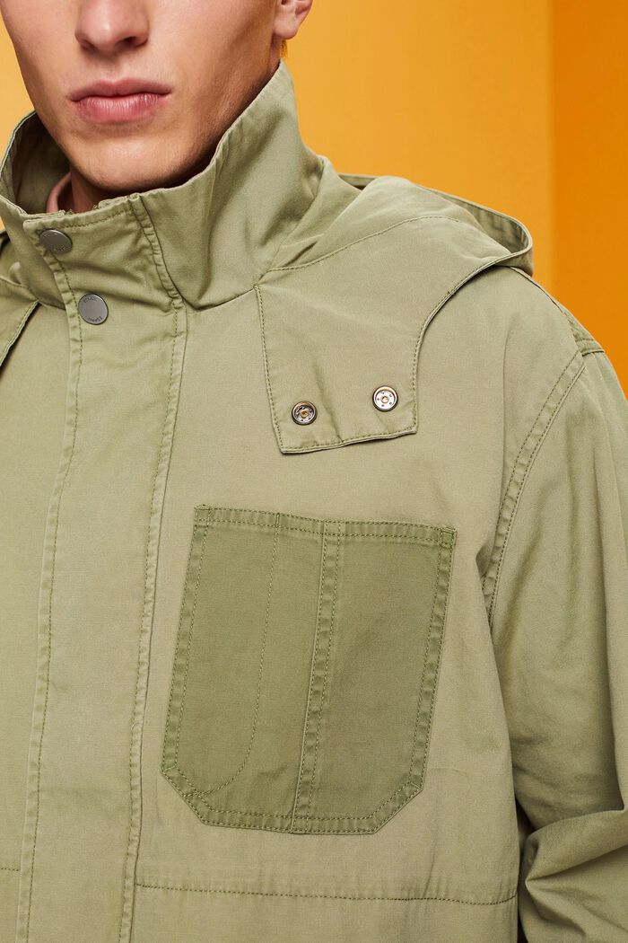 Transitional parka jacket, 100% cotton, OLIVE, detail image number 2