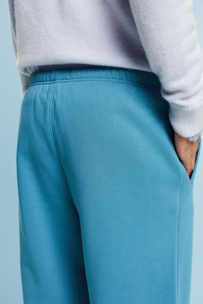 ‌棉質搖粒絨LOGO標誌運動褲, 藍綠色, detail image number 4