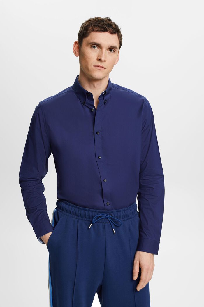 扣角領恤衫, 海軍藍, detail image number 0