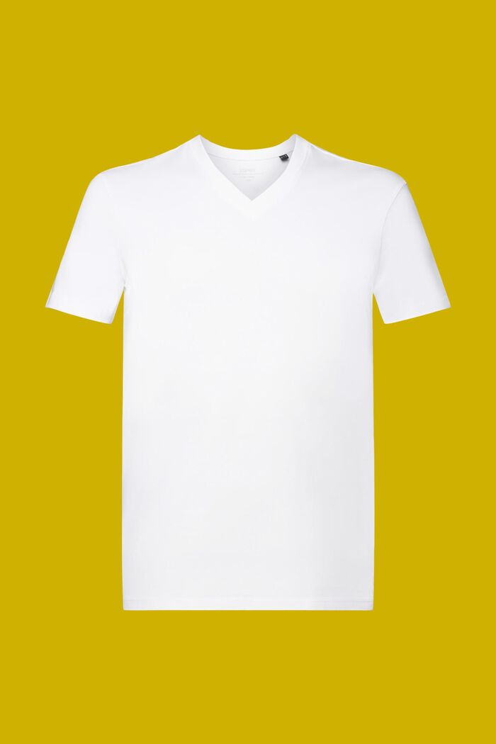 ‌V領比馬棉T恤, 白色, detail image number 6