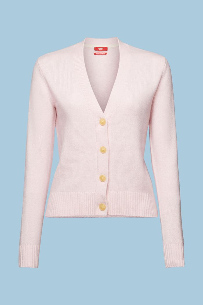 ‌羊絨V領開衫, 淺粉紅色, detail image number 6
