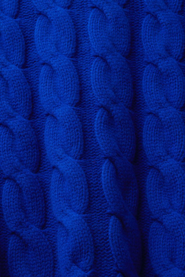 ‌羊毛絞花針織衫, 深藍色, detail image number 5