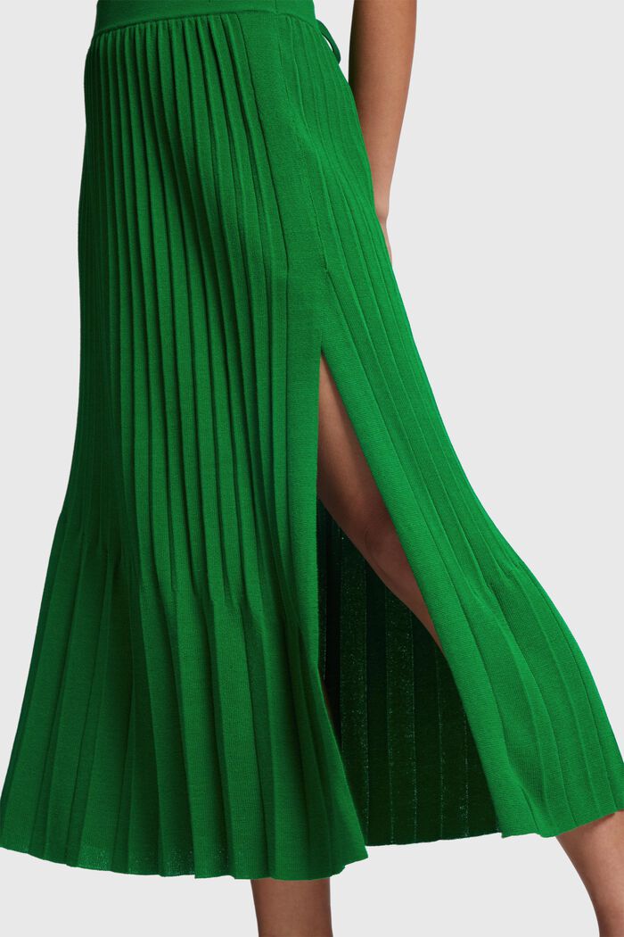 Pleated midi skirt, GREEN, detail image number 4
