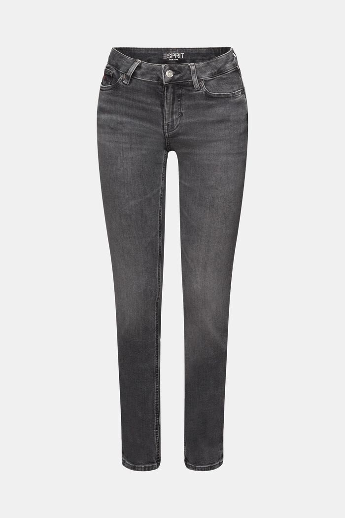 Mid-Rise Slim Jeans, BLACK DARK WASHED, detail image number 7