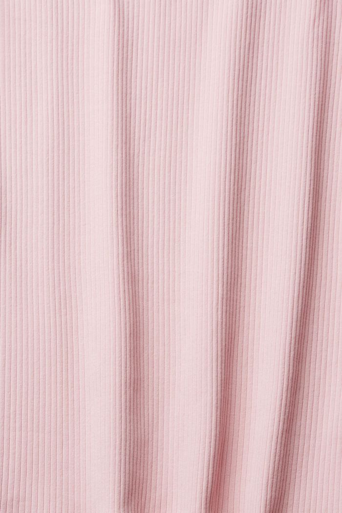 Ribbed long sleeve, stretch cotton, LIGHT PINK, detail image number 1