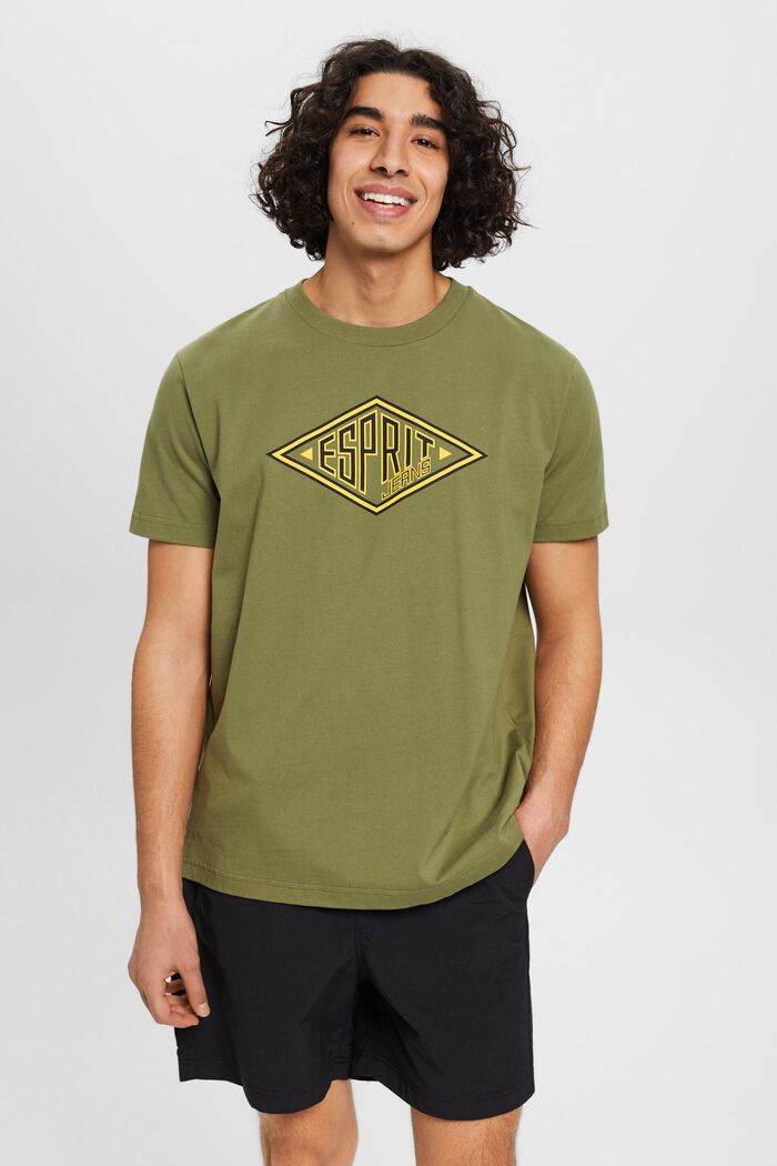 LOGO標誌印花棉質T恤, 橄欖綠, detail image number 0
