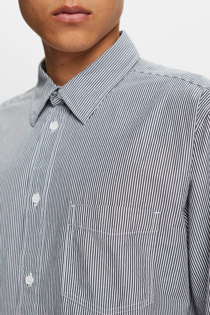 條紋棉質府綢恤衫, 海軍藍, detail image number 2