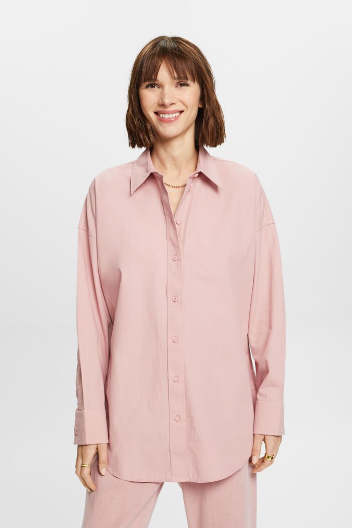 ‌棉質府綢恤衫, 粉紅色, detail image number 0