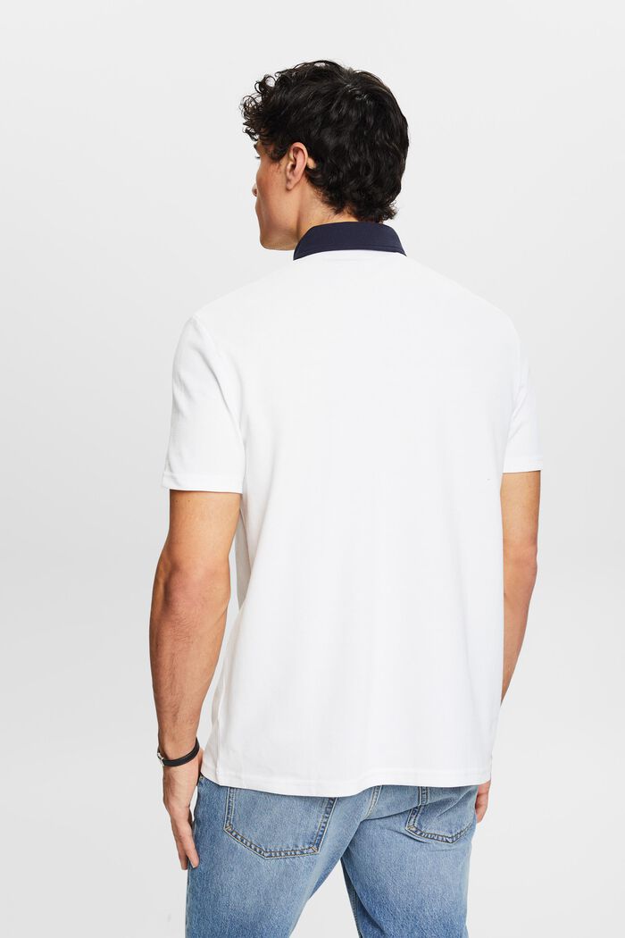 Cotton Pique Polo Shirt, WHITE, detail image number 2