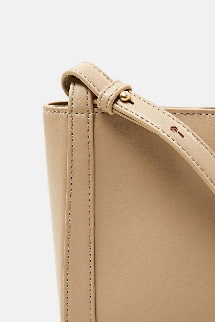 Faux Leather Crossbody Phone Bag, CREAM BEIGE, detail image number 1