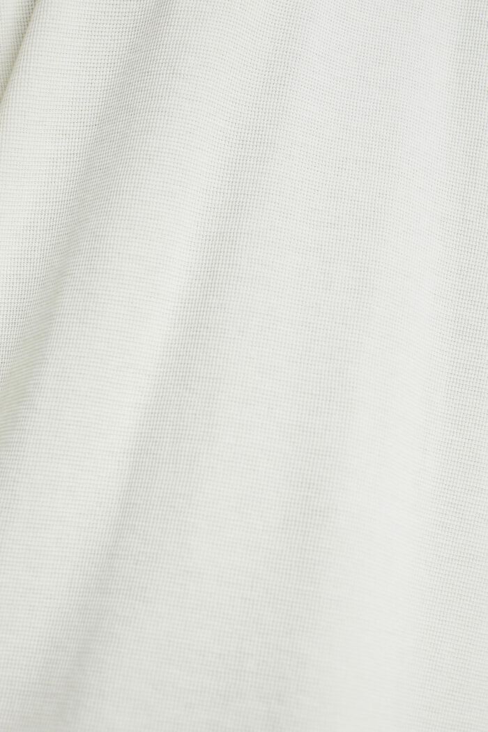 長袖華夫格凸紋布上衣，100% 純棉, 白色, detail image number 7