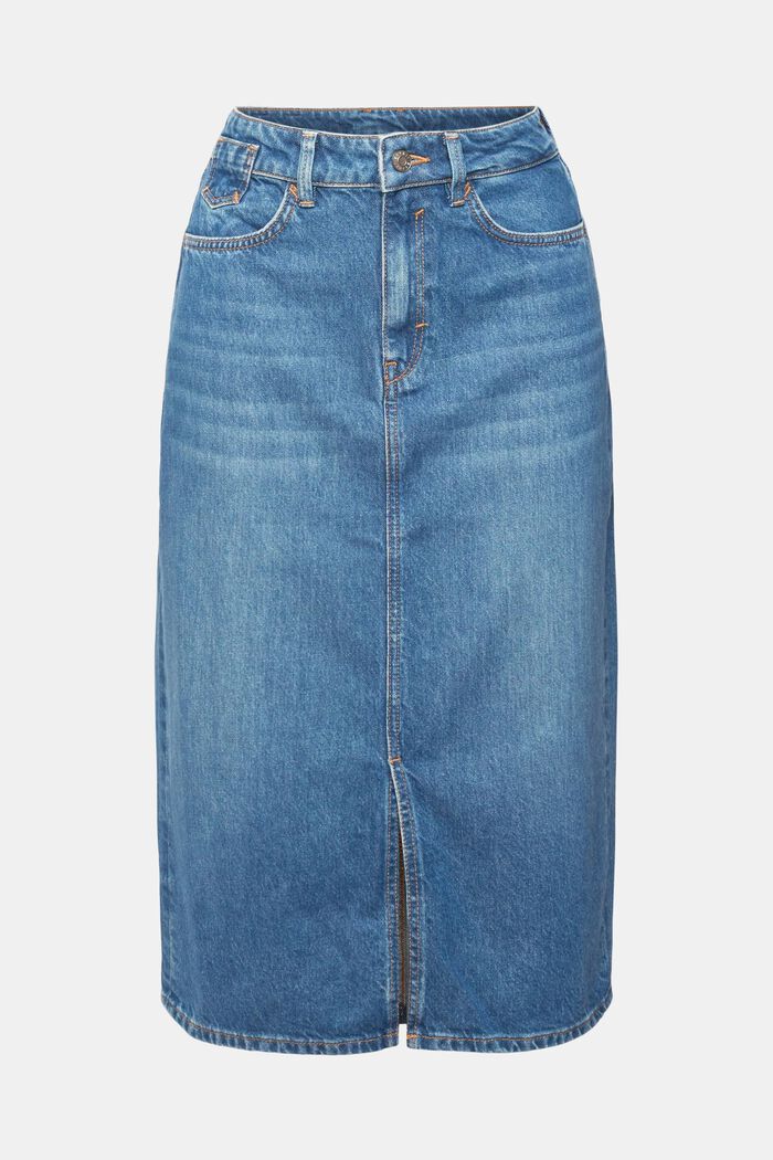 Denim skirt, organic cotton, BLUE MEDIUM WASHED, detail image number 2
