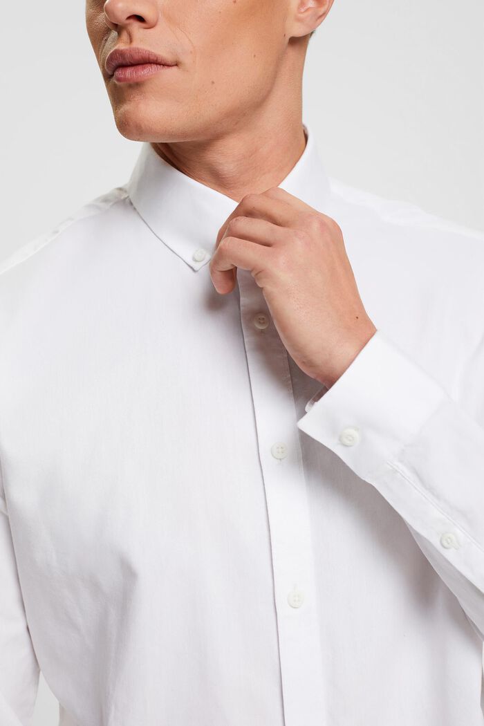 修身鈕扣恤衫, 白色, detail image number 2