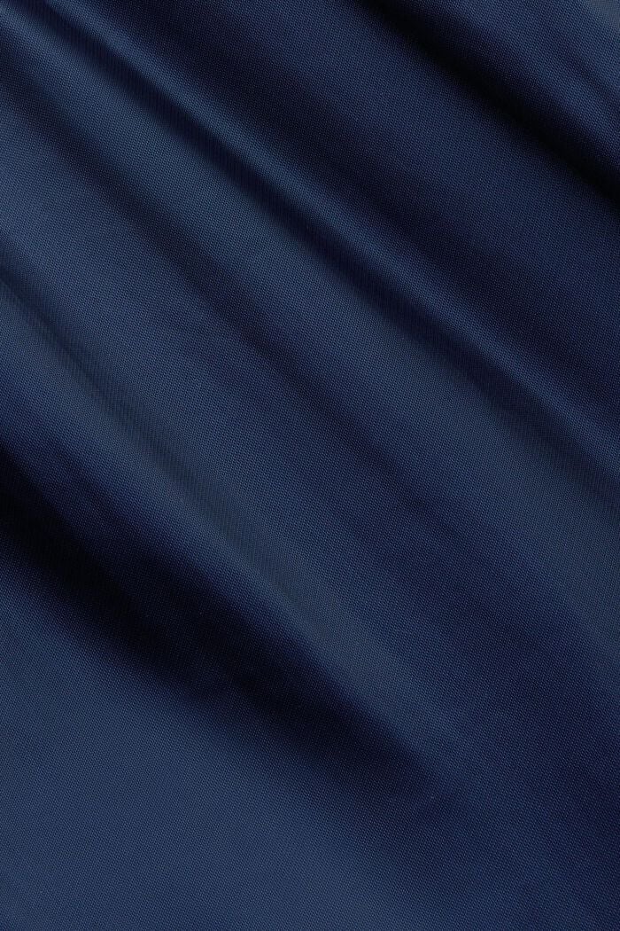 後背扭結交叉金屬光感吊帶連身裙, 海軍藍, detail image number 5