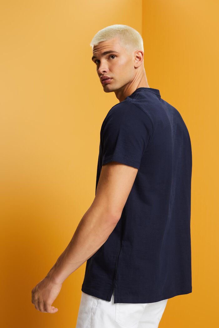 Cotton Henley T-Shirt, NAVY, detail image number 3