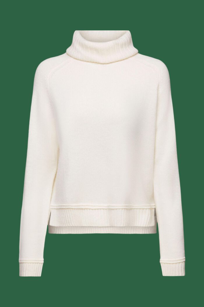 Cashmere Turtleneck Sweater, OFF WHITE, detail image number 6