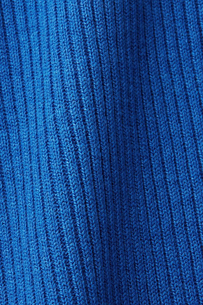 ‌亞麻混紡羅紋針織連身裙, 藍色, detail image number 7