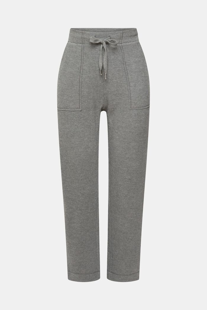 High-rise knitted jogger style trousers, GUNMETAL, detail image number 2
