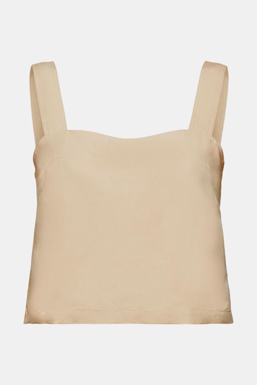 Cropped camisole top, linen blend
