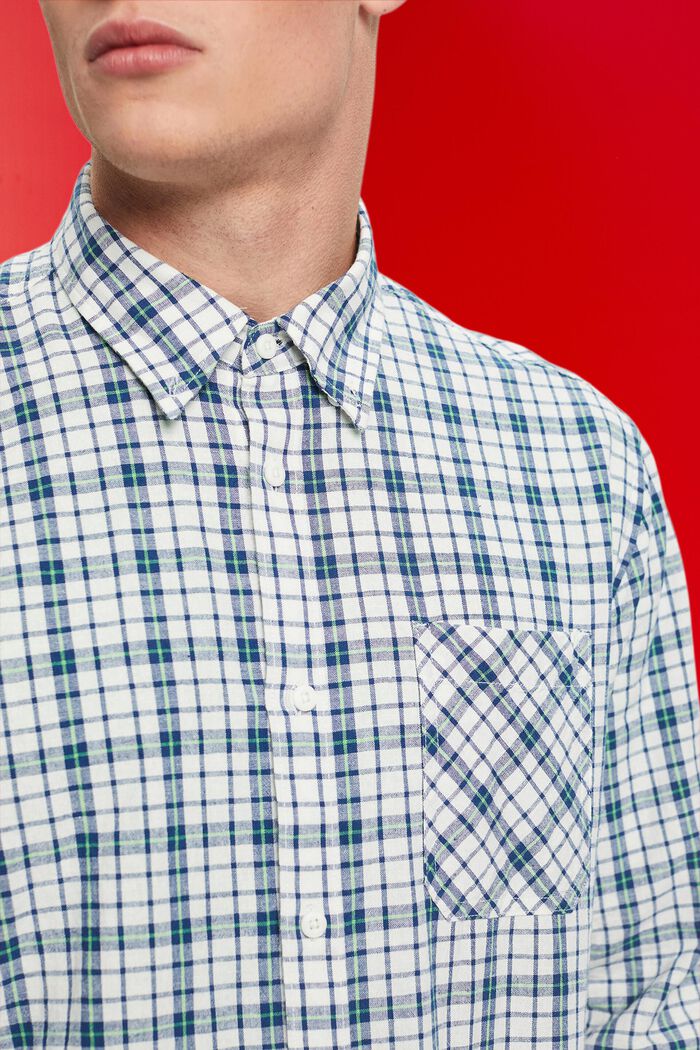 Sustainable cotton chequered shirt, OFF WHITE, detail image number 2
