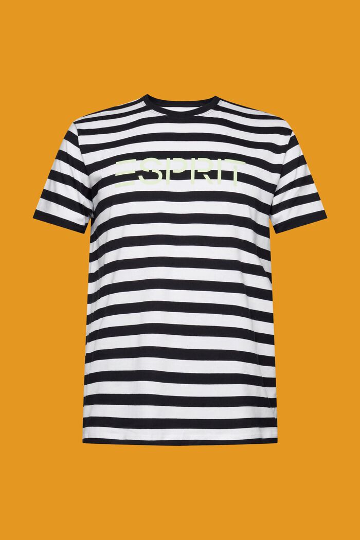再生棉質條紋T恤, 黑色, detail image number 7