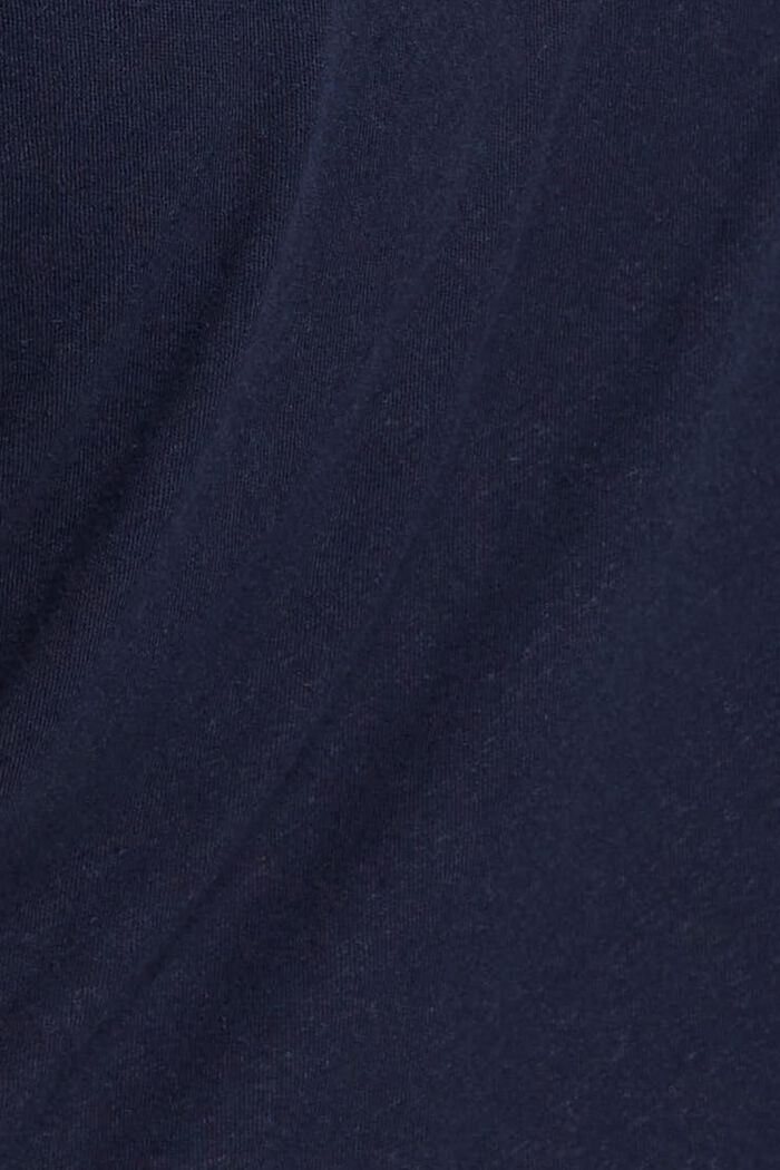 ‌棉麻混紡圓領T恤, 海軍藍, detail image number 5