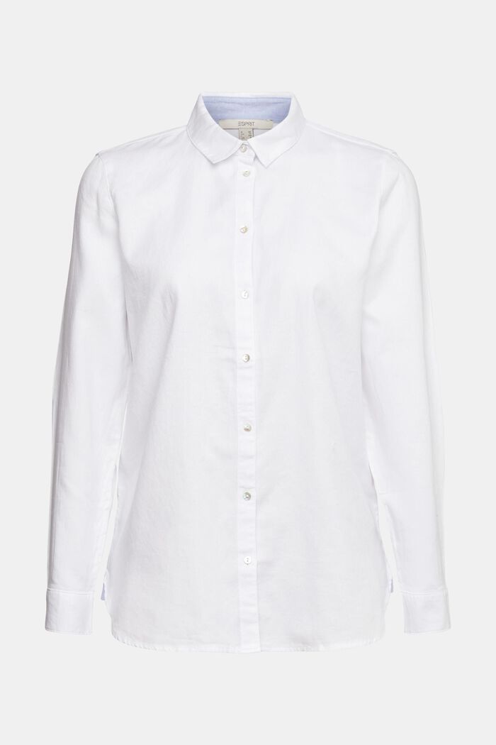 以 100% 棉製成的女裝恤衫上衣, 白色, detail image number 2