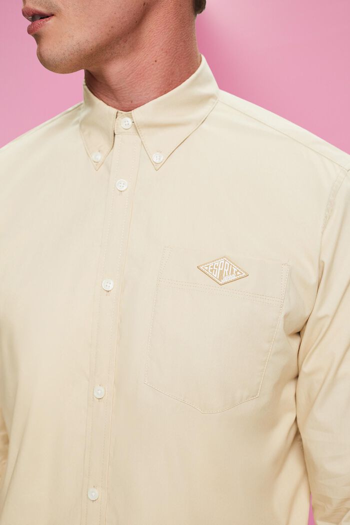 棉質扣角領恤衫, 米色, detail image number 2