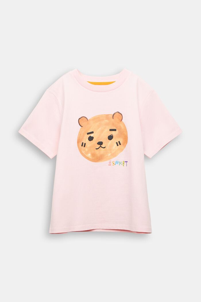 印花棉質平織布T恤, 淺粉紅色, detail image number 1