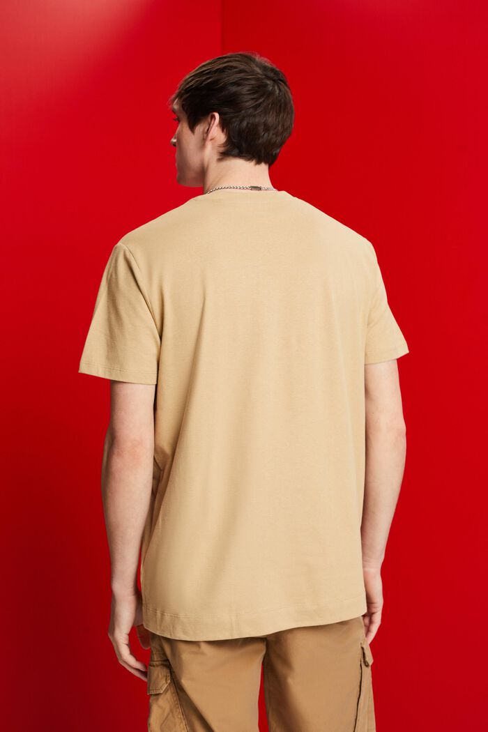 Cotton-linen blended T-shirt, SAND, detail image number 3