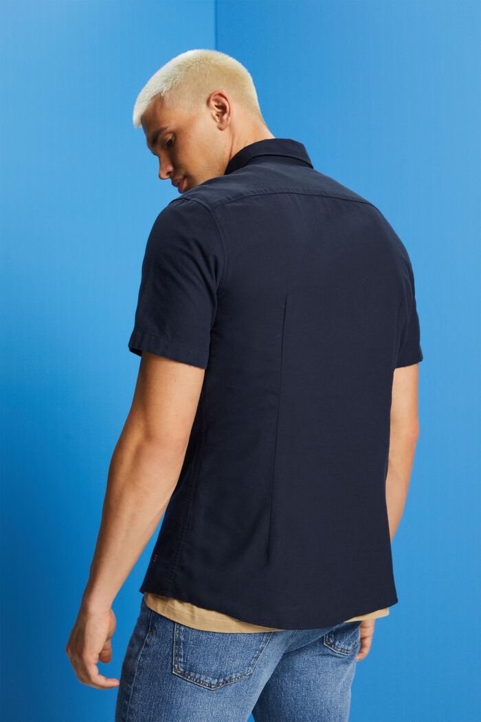 100%純棉短袖恤衫, 海軍藍, detail image number 3